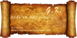 Glück Károly névjegykártya